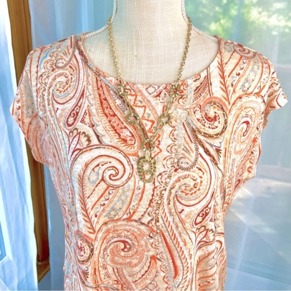 Rachel Zoe Linen To Love 100% Linen Paisley Print Size Small NWT - Picture 5 of 13